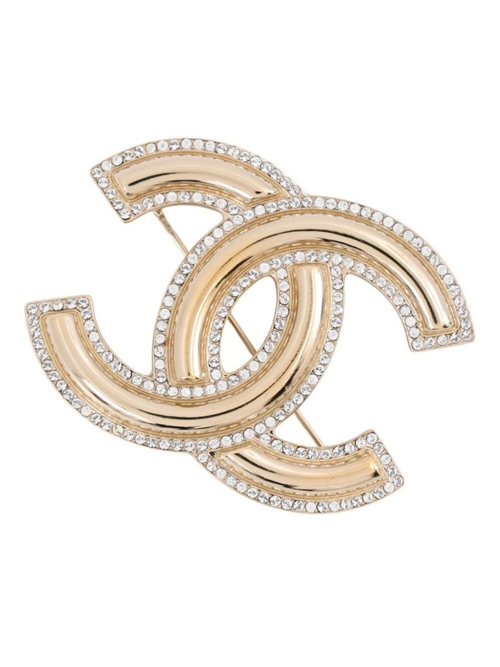 Chanel Brooch CC Logo Rhinestone